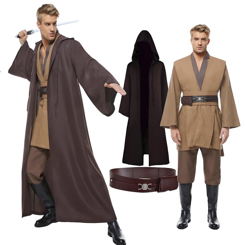 Cosplaysky Men's Tunic Cosplay Costume Adults Outfits Halloween Robe Hooded Uniform Full Set - Image 1